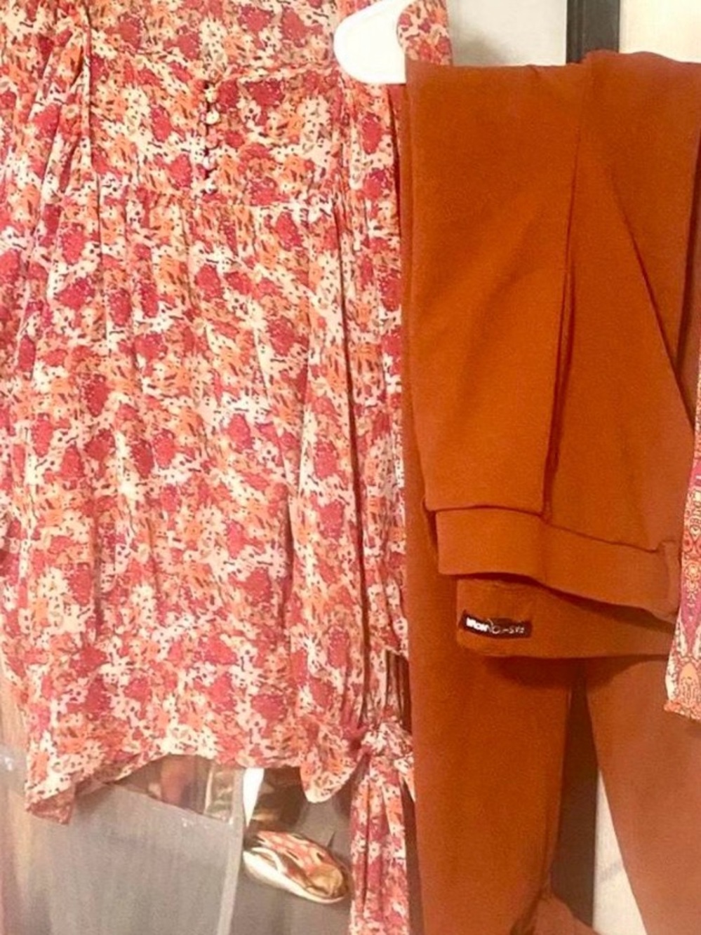 Take 2! Women's dark orange cropped fashion nova casual everyday pant ana